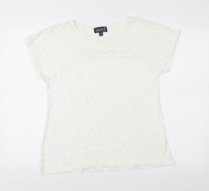 Womens UK Size 16 Saloos White Basic Blouse