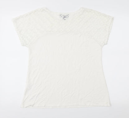 Womens UK Size 16 Saloos White Basic Blouse