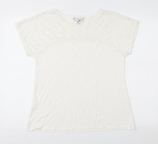 Womens UK Size 16 Saloos White Basic Blouse