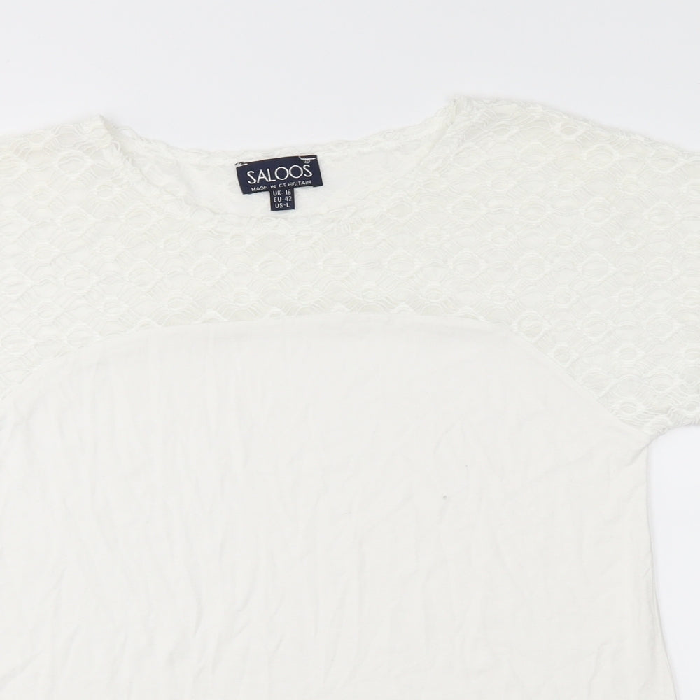 Womens UK Size 16 Saloos White Basic Blouse