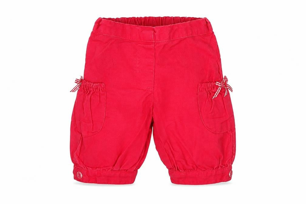 Front view of MINIMODE girls’ pink jogger trousers, size 3-6, months