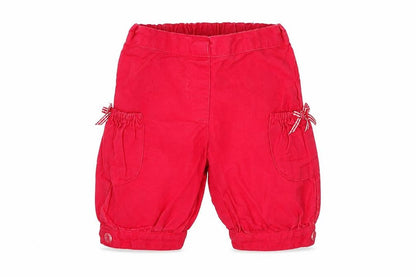 Front view of MINIMODE girls’ pink jogger trousers, size 3-6, months