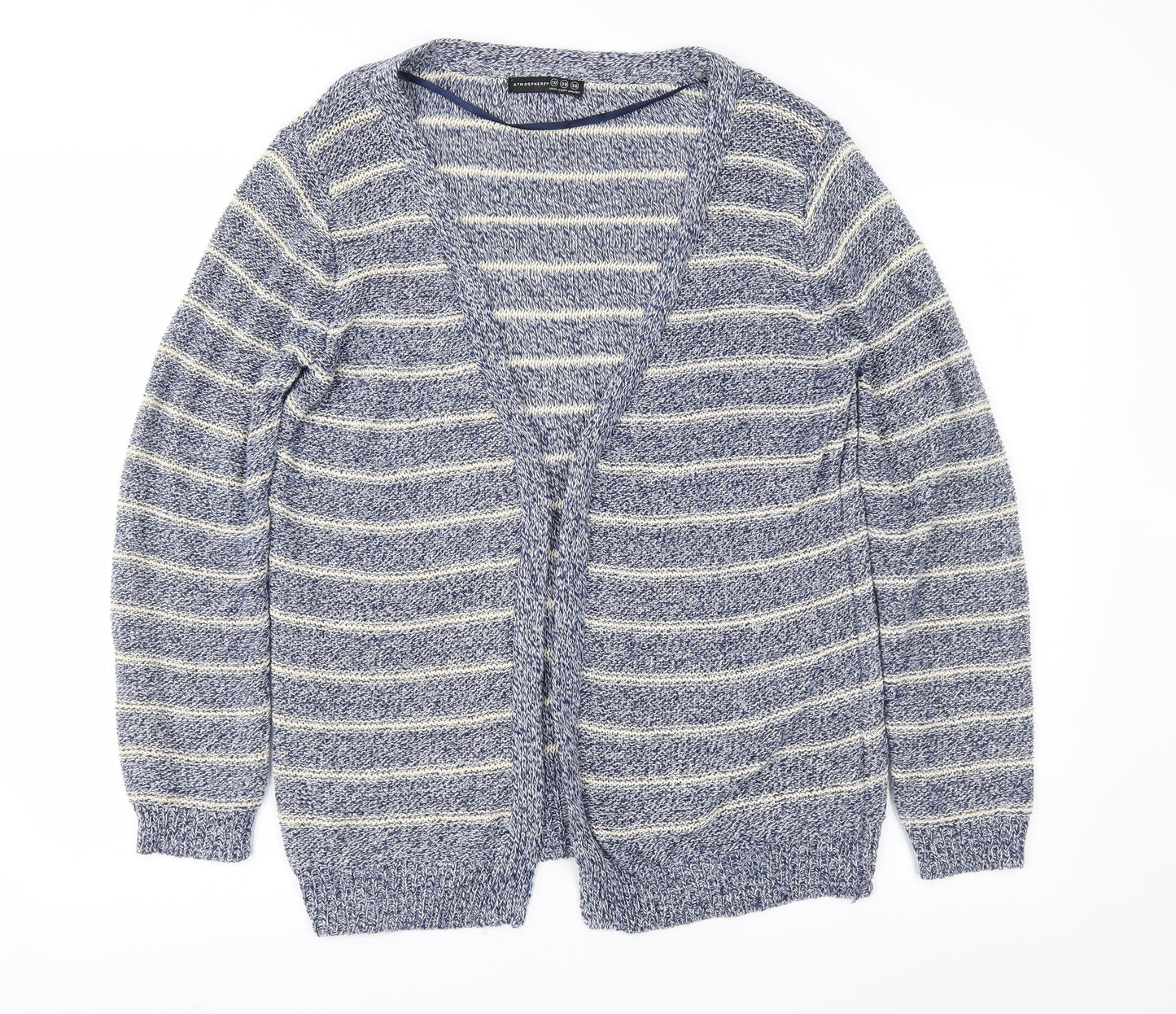 Atmosphere Womens Blue Striped  Cardigan Jumper Size 10