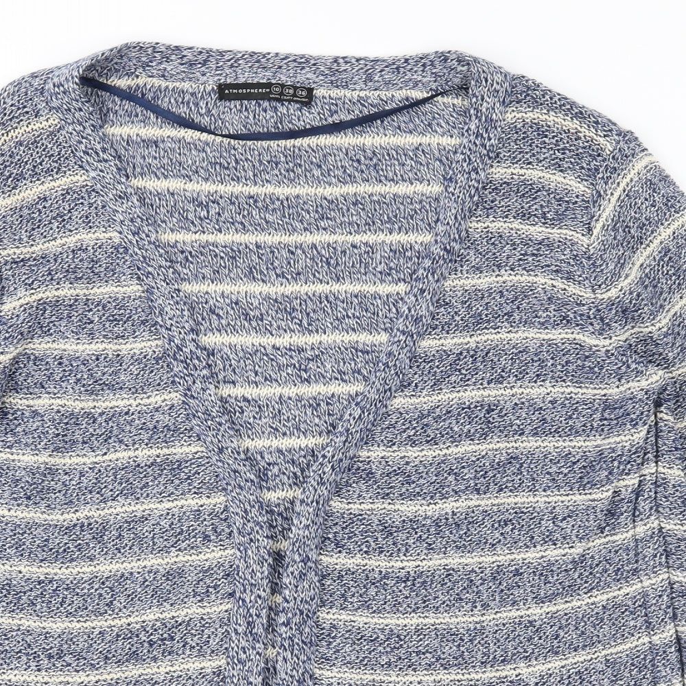 Atmosphere Womens Blue Striped  Cardigan Jumper Size 10