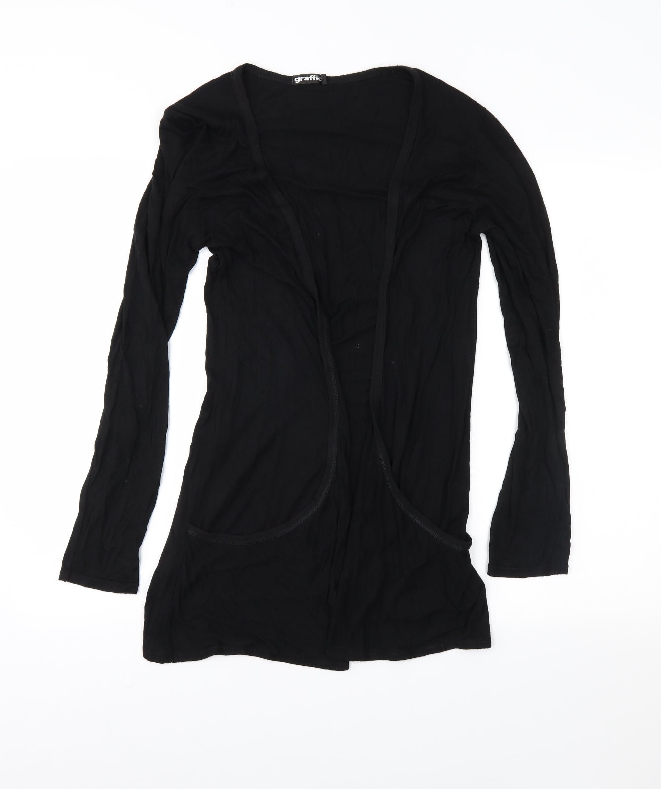 Graffic Womens Black  Jersey Cardigan Jumper Size M