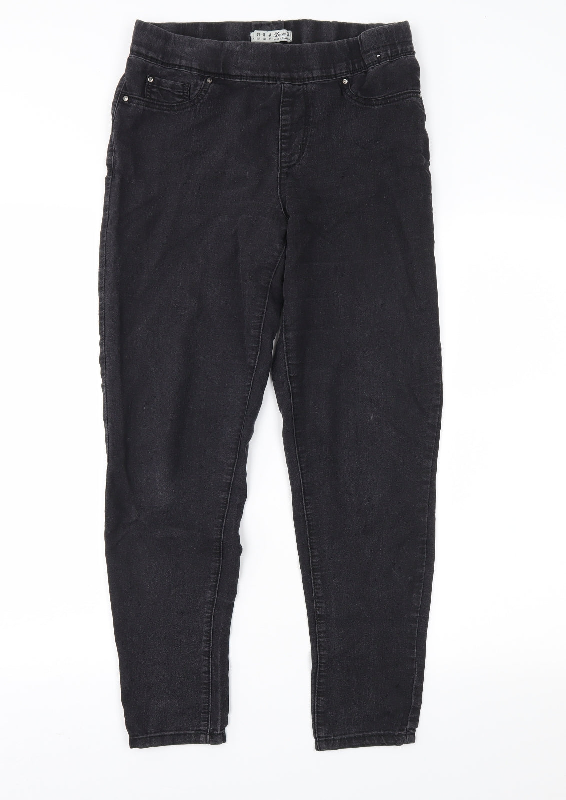 Denim & Co. Womens Black  Denim Jegging Jeans Size 12 L26 in