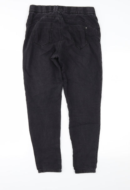 Denim & Co. Womens Black  Denim Jegging Jeans Size 12 L26 in