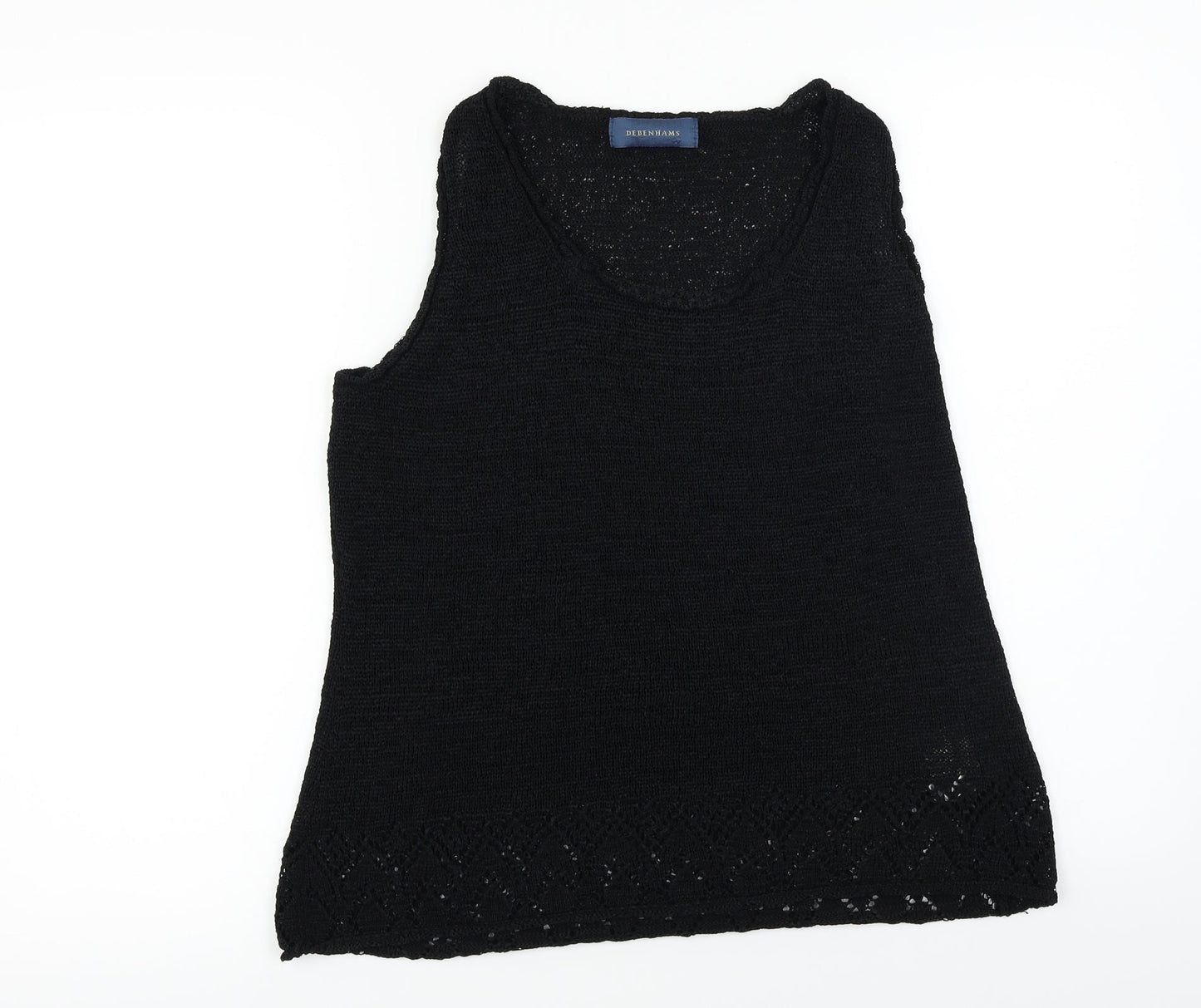 Womens UK Size 16 Debenhams Black Basic T-Shirt