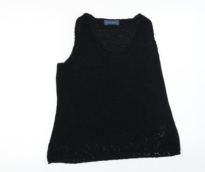 Womens UK Size 16 Debenhams Black Basic T-Shirt