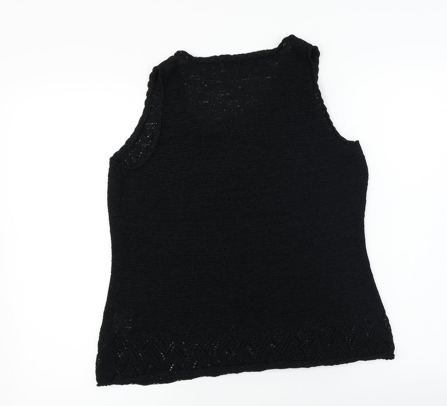 Womens UK Size 16 Debenhams Black Basic T-Shirt