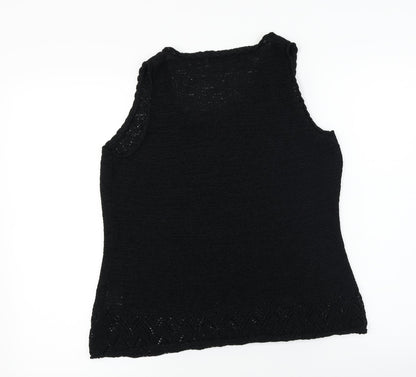 Womens UK Size 16 Debenhams Black Basic T-Shirt