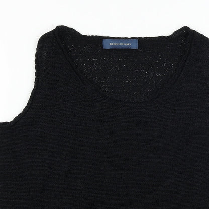 Womens UK Size 16 Debenhams Black Basic T-Shirt