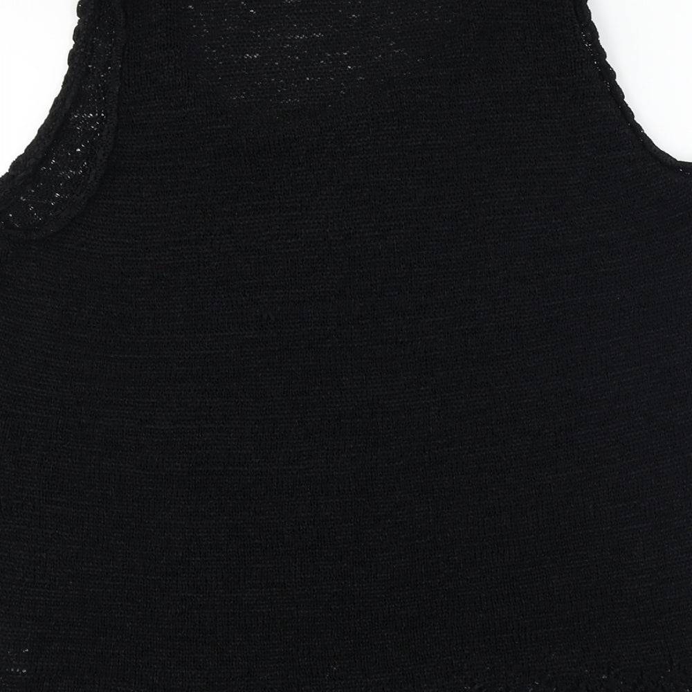 Womens UK Size 16 Debenhams Black Basic T-Shirt