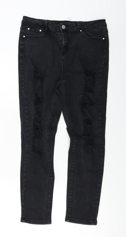 Boohoo  Womens Black   Skinny Jeans Size 12 L24 in
