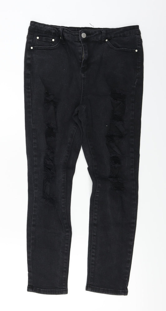 Boohoo  Womens Black   Skinny Jeans Size 12 L24 in