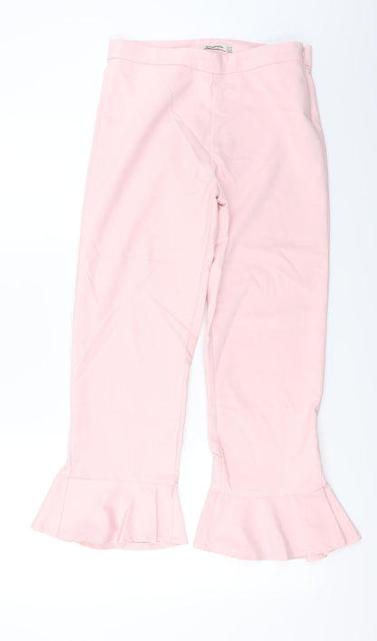 Womens UK Size 10 Stradivarius Regular Fit  Pink Trousers