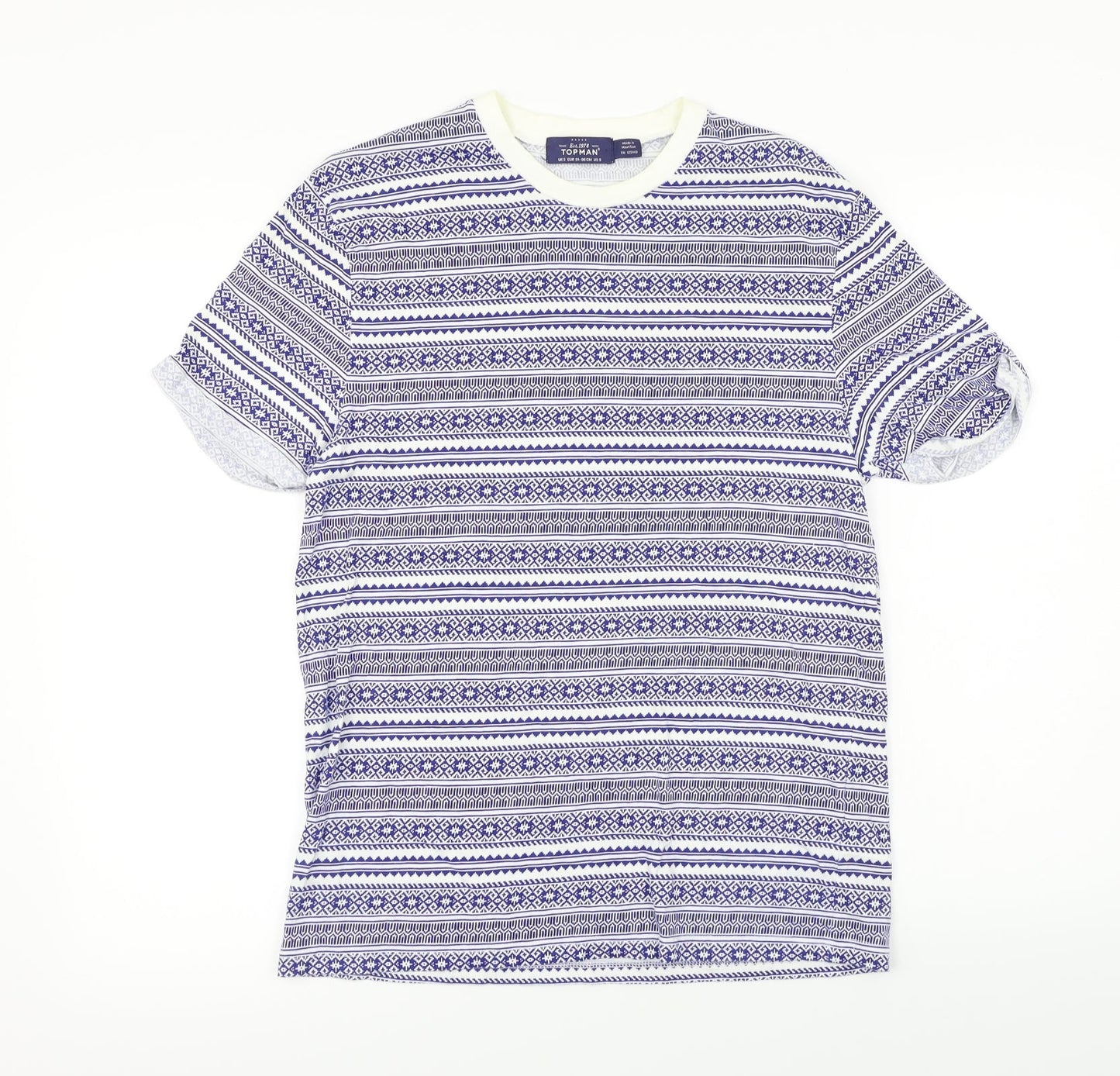 Womens UK Size S Topman Blue Basic T-Shirt