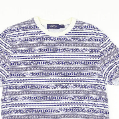 Womens UK Size S Topman Blue Basic T-Shirt