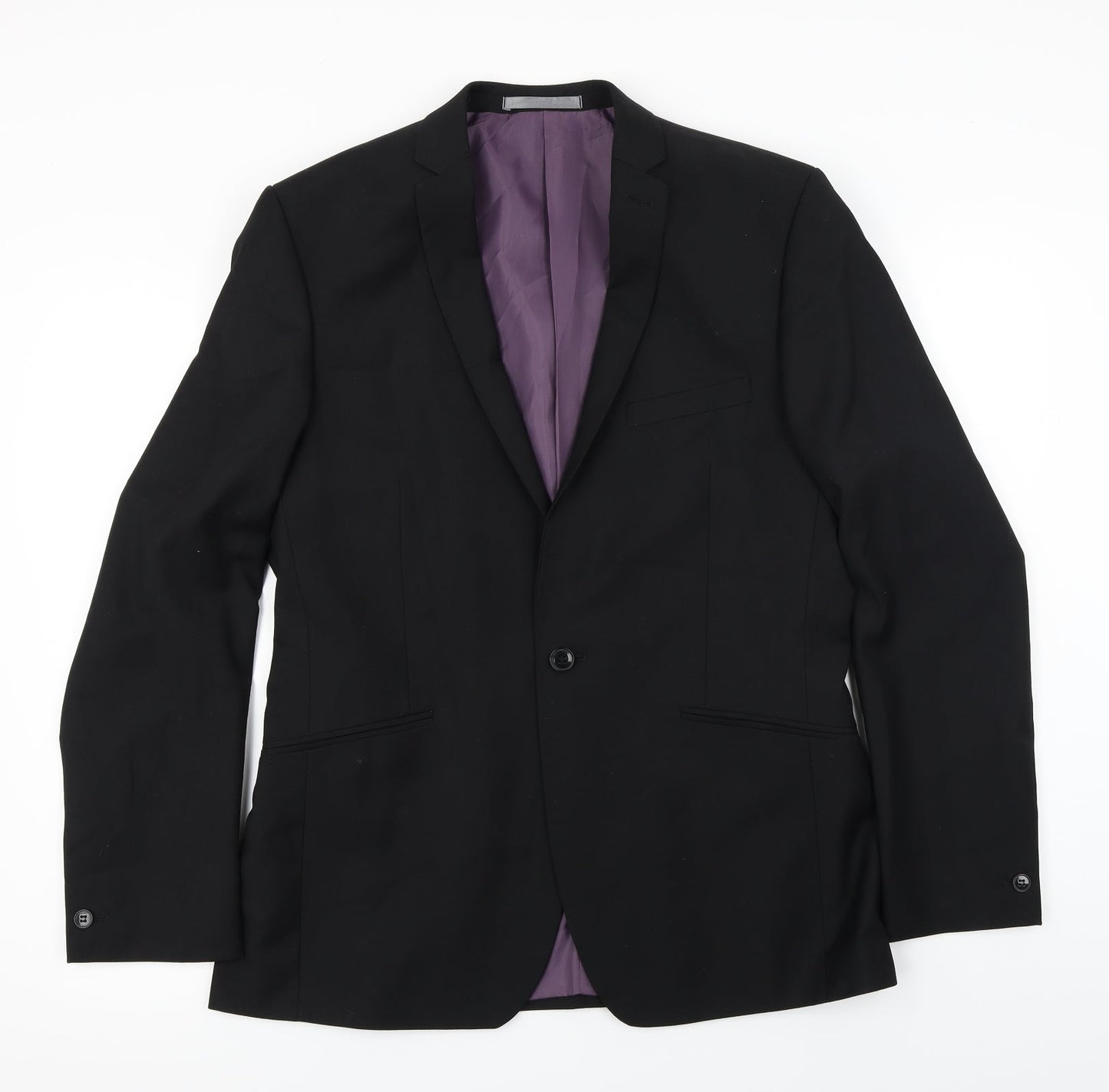 Mens UK Size 40 Red Herring Regular Black Suit Jacket