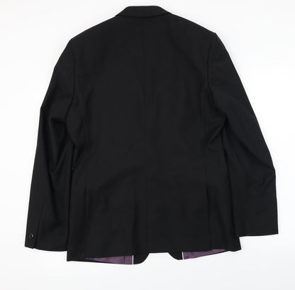 Mens UK Size 40 Red Herring Regular Black Suit Jacket