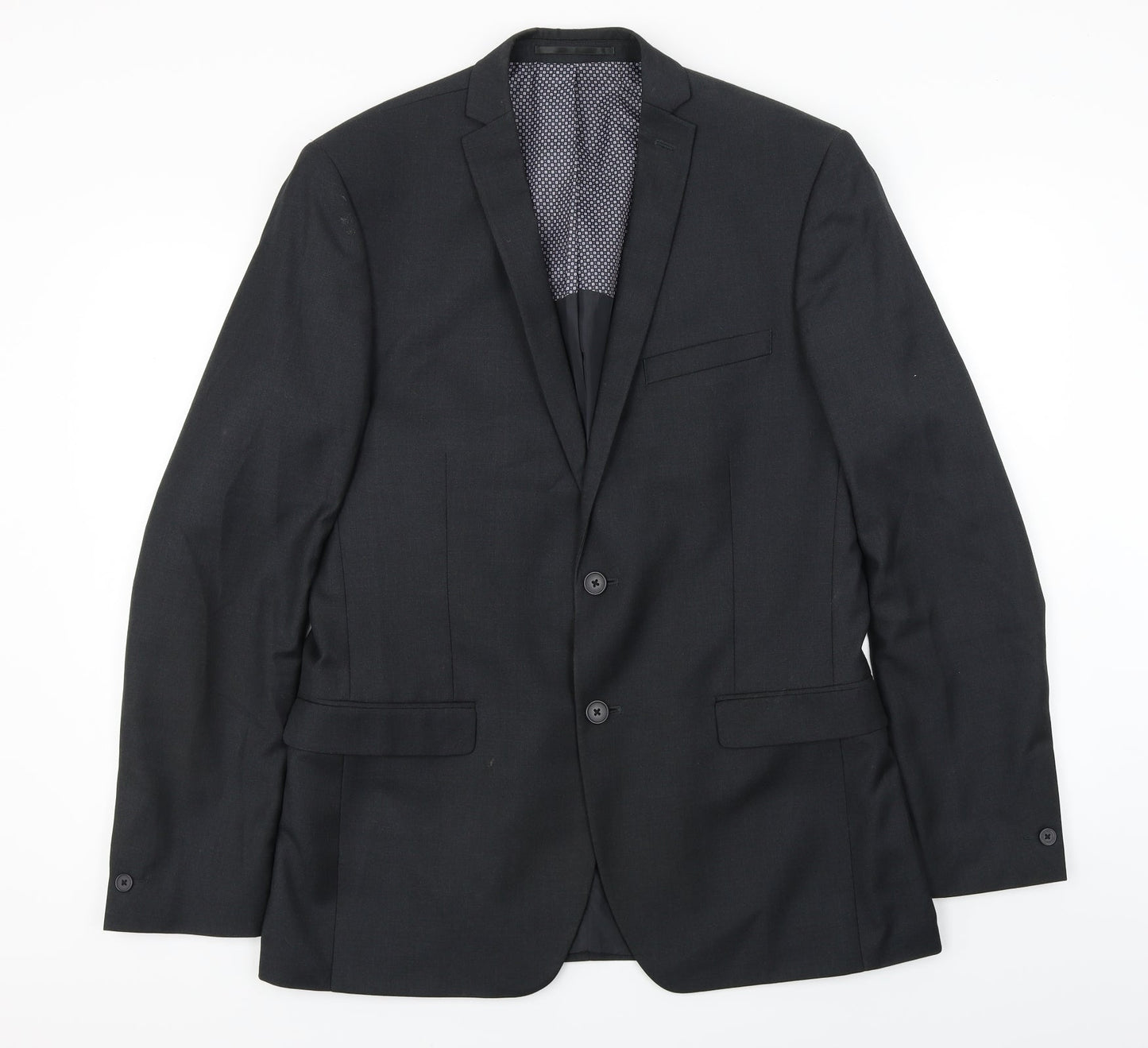 Mens UK Size 40 Red Herring Regular Black Suit Jacket