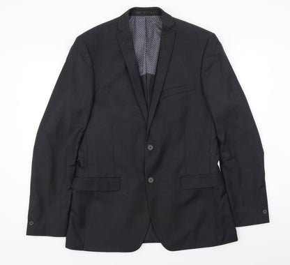 Mens UK Size 40 Red Herring Regular Black Suit Jacket