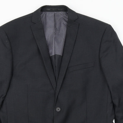 Mens UK Size 40 Red Herring Regular Black Suit Jacket