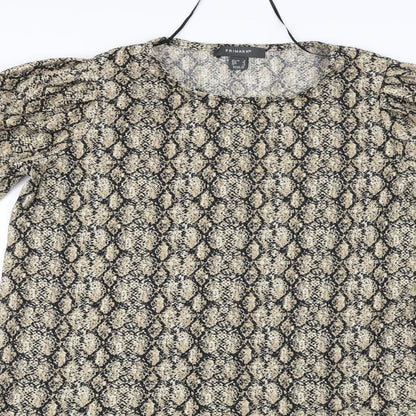 Primark  Womens Beige Animal Print  A-Line  Size 8