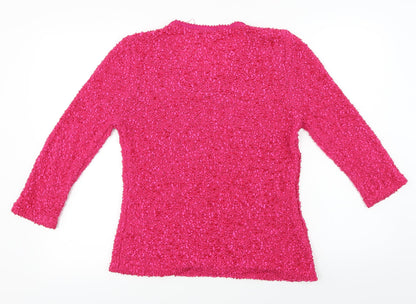 Elisabeth  Womens Pink   Cardigan Jumper Size M