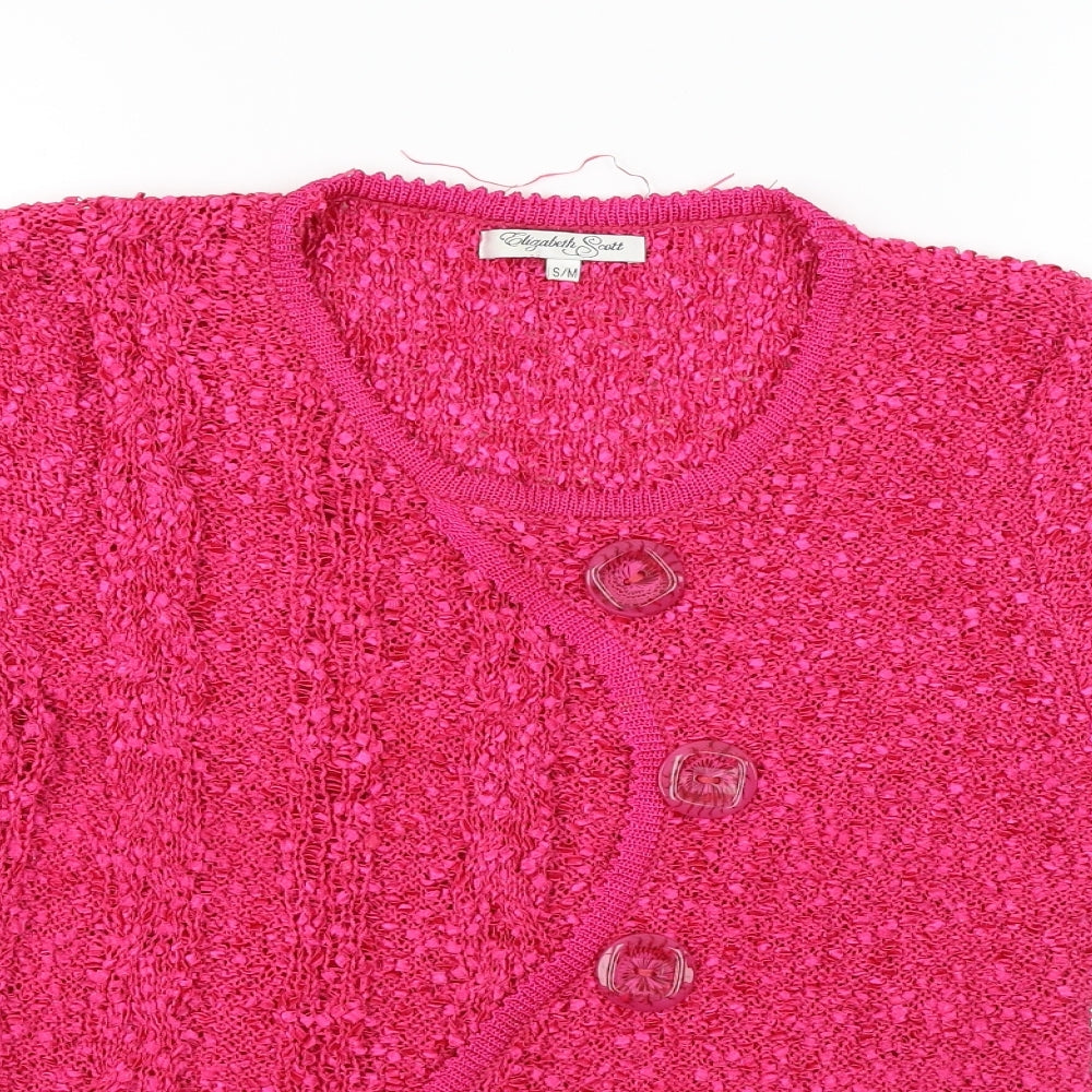 Elisabeth  Womens Pink   Cardigan Jumper Size M