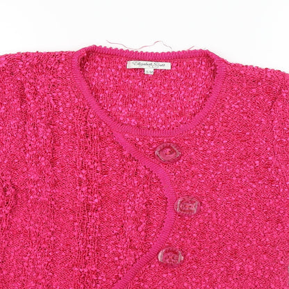 Elisabeth  Womens Pink   Cardigan Jumper Size M