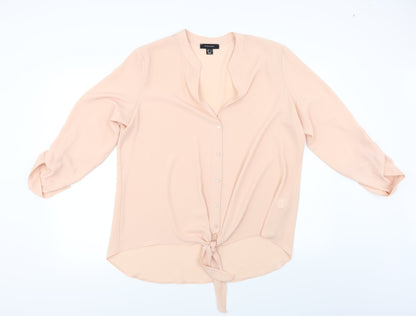 Womens UK Size 18 Atmosphere Pink Basic Button-Up