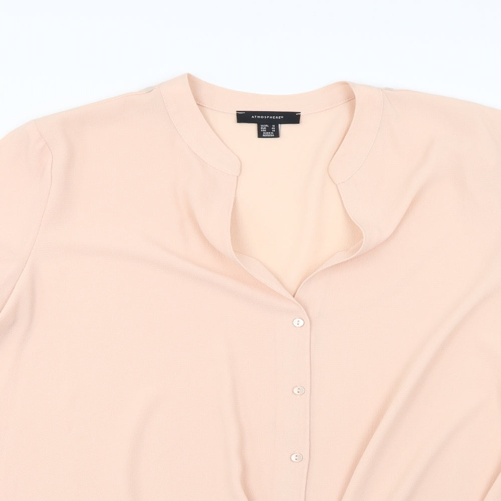 Womens UK Size 18 Atmosphere Pink Basic Button-Up