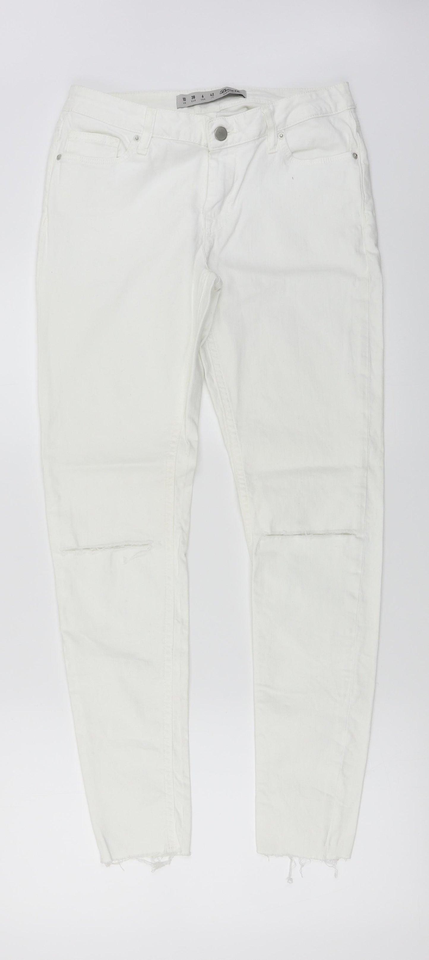 denim co Womens White   Straight Jeans Size 10 L27 in