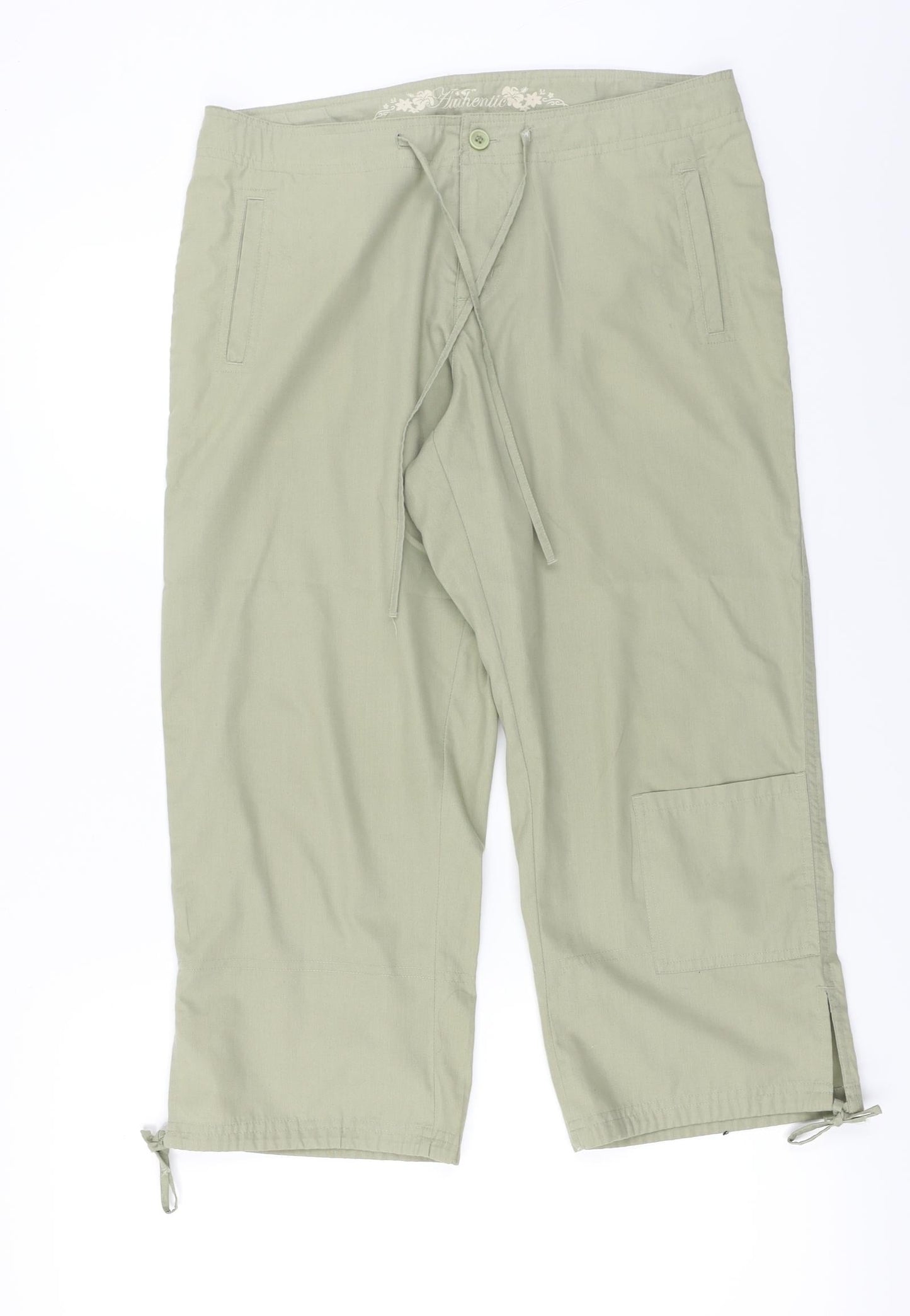 Authentic Womens Green Floral  Trousers  Size 10 L20 in