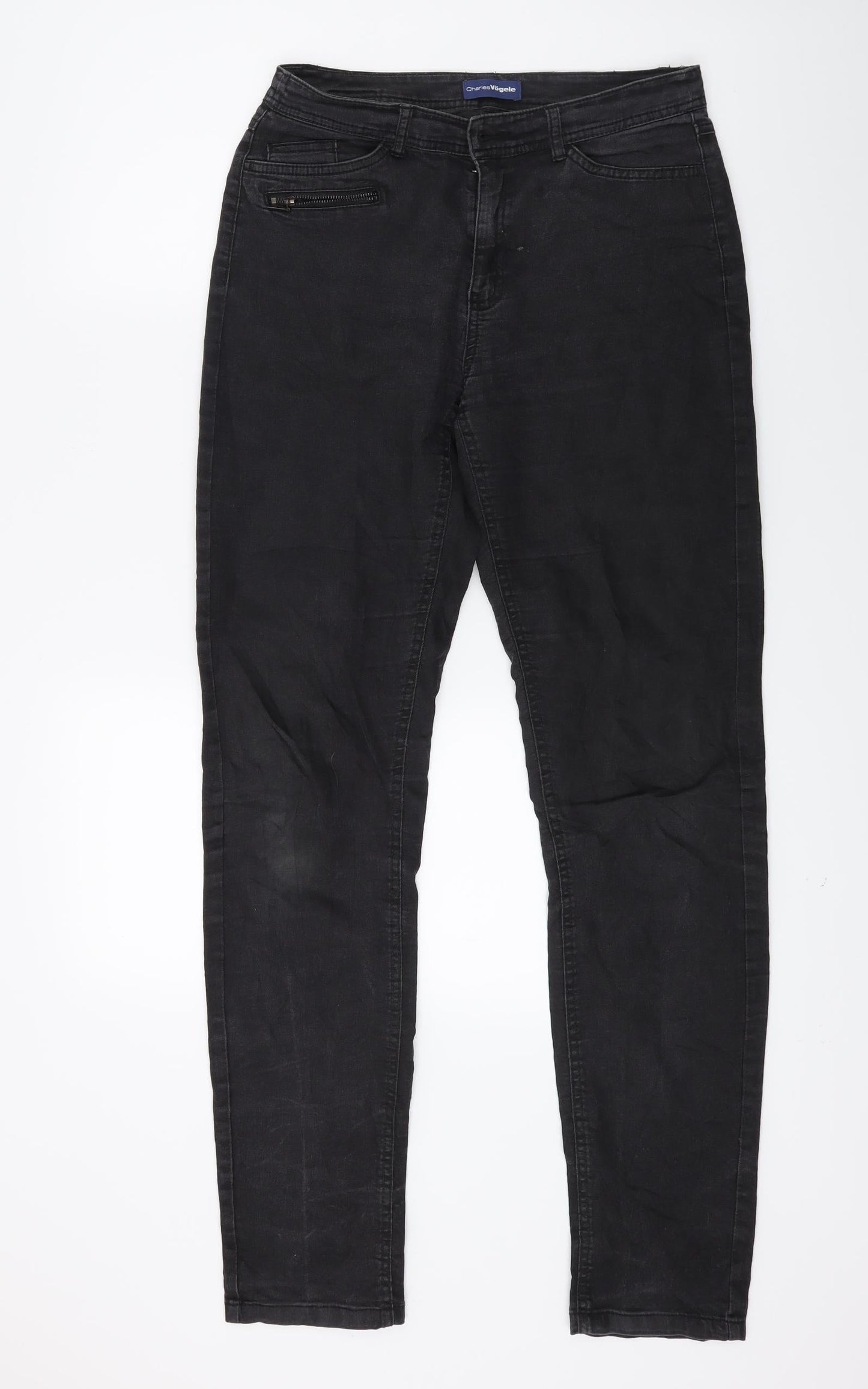 Womens UK Size 8 Charles Vogele Regular Fit Skinny Black Jeans