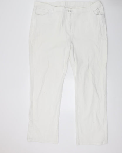 Preworn Womens White  Denim Skinny Jeans Size 38 in L27 in