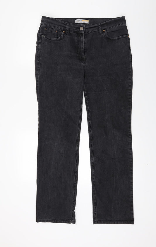 Womens UK Size 14 ZERRES Regular Fit Straight Black Jeans