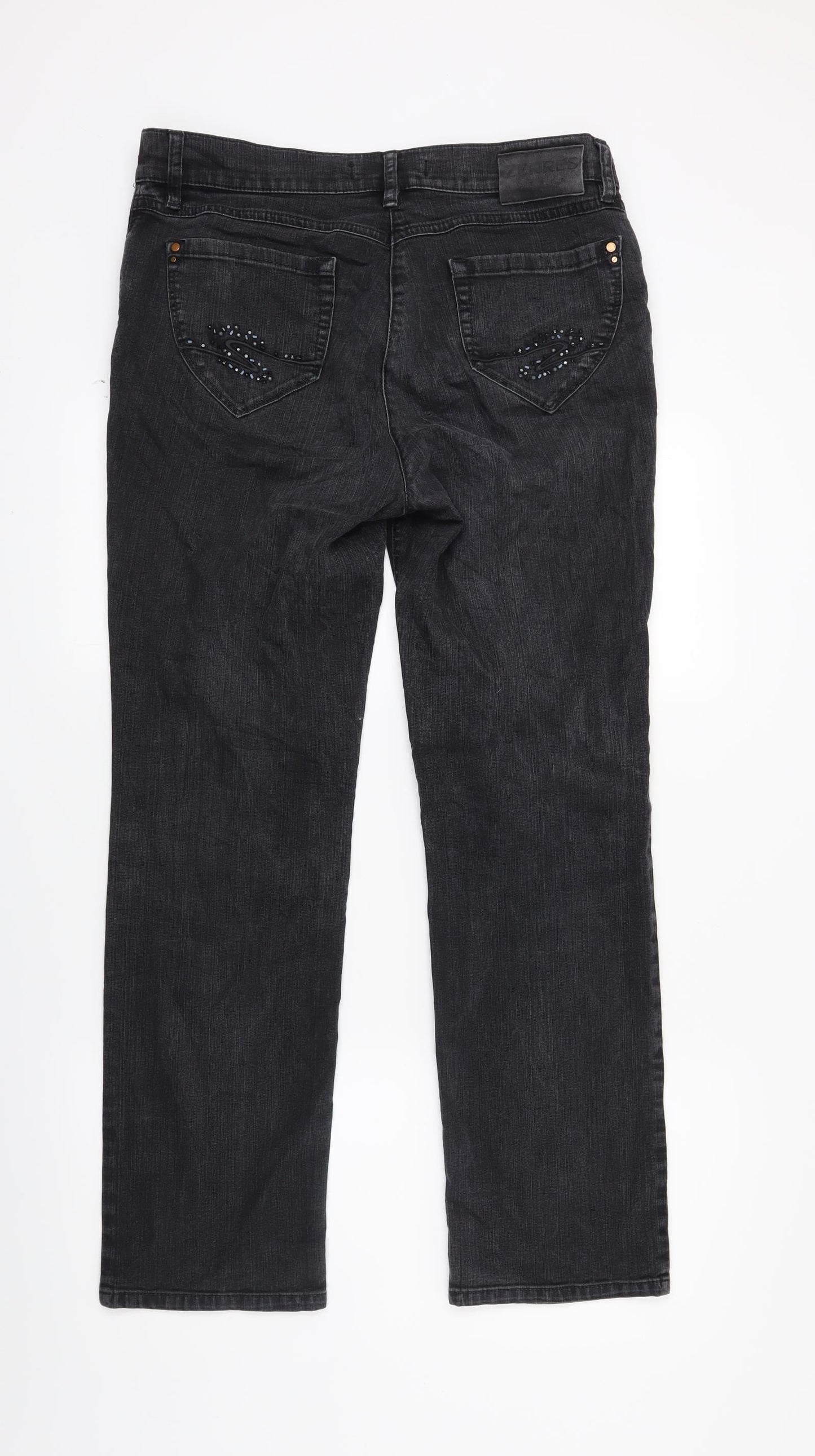 Womens UK Size 14 ZERRES Regular Fit Straight Black Jeans