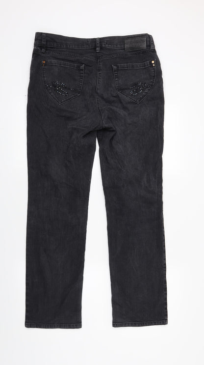 Womens UK Size 14 ZERRES Regular Fit Straight Black Jeans
