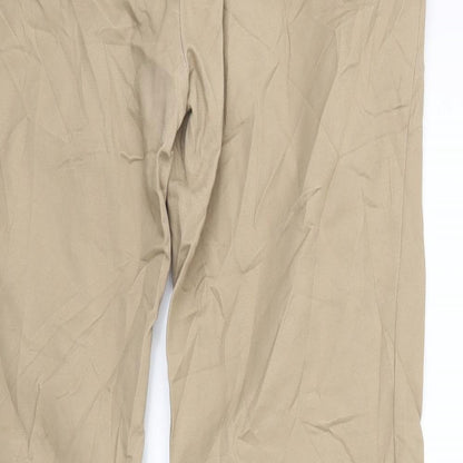 Womens UK Size 12 Zara Regular Fit  Beige Trousers