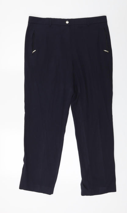 Womens UK Size 14 Marks and Spencer Regular Fit  Blue Trousers