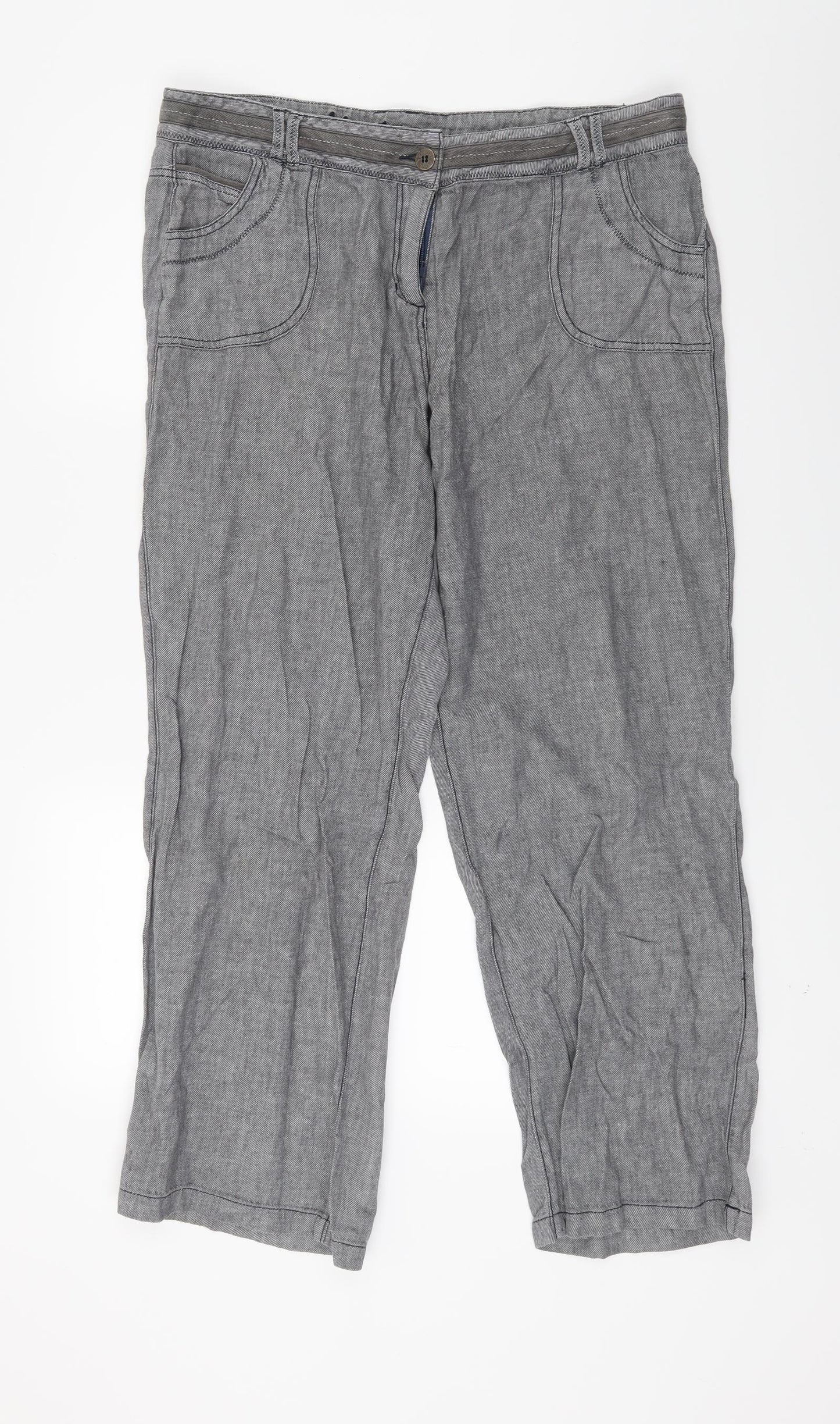 Debenhams Womens Grey  Denim Straight Jeans Size 14 L27 in