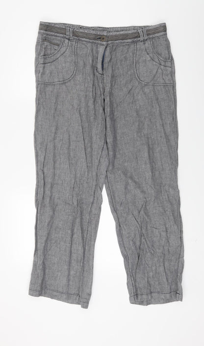 Debenhams Womens Grey  Denim Straight Jeans Size 14 L27 in