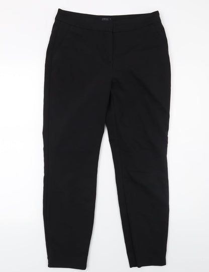 Womens UK Size 10 Papaya Regular Fit Capri Black Trousers