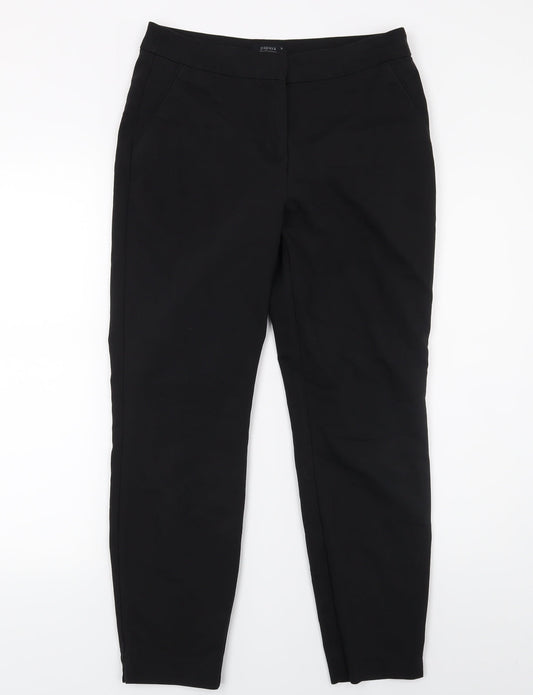Womens UK Size 10 Papaya Regular Fit Capri Black Trousers
