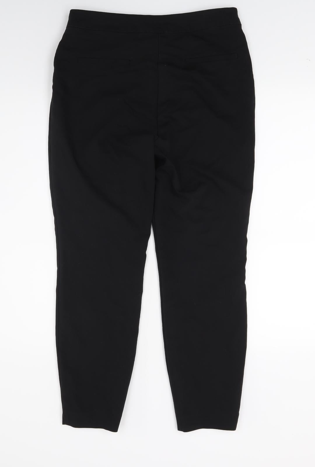 Womens UK Size 10 Papaya Regular Fit Capri Black Trousers