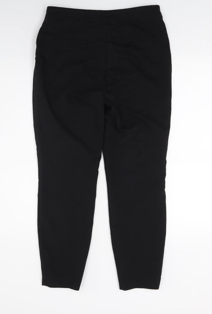 Womens UK Size 10 Papaya Regular Fit Capri Black Trousers