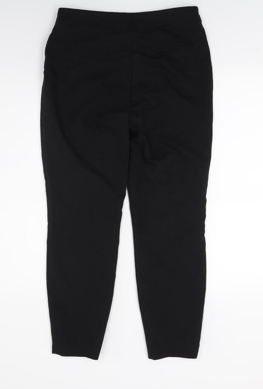 Womens UK Size 10 Papaya Regular Fit Capri Black Trousers