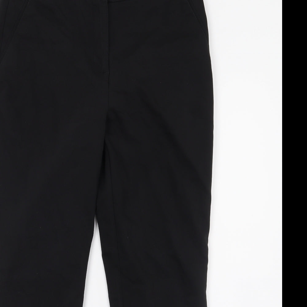 Womens UK Size 10 Papaya Regular Fit Capri Black Trousers